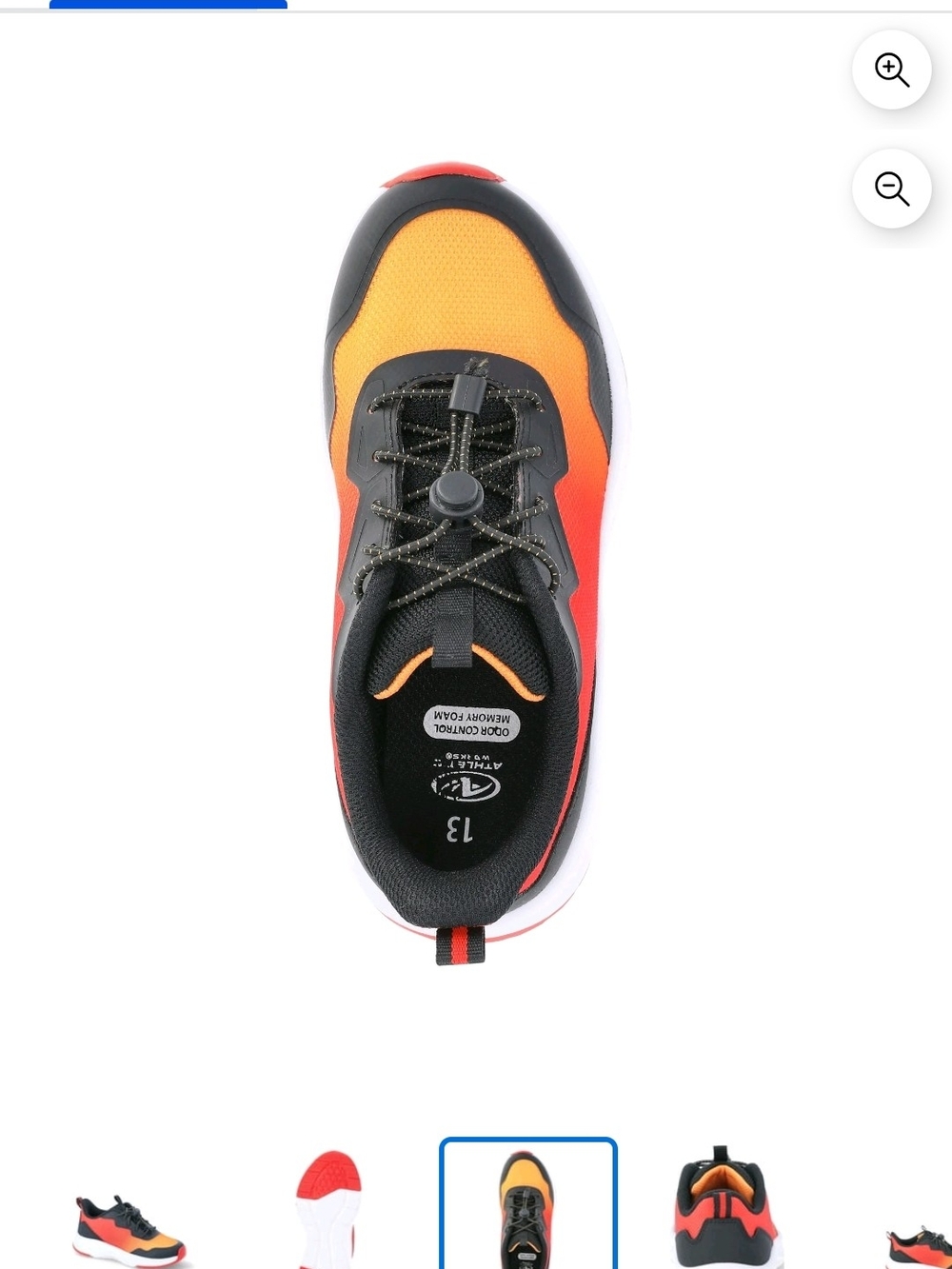 Kids' Athletic Sneakers with Toggle Lacing - Black & Orange